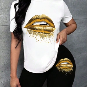 Kadın 2Lİ TAKIM OVERSİZE Trend T-shirt Şort Model 5040