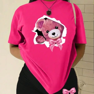 Kadın 2Lİ TAKIM OVERSİZE Trend T-shirt Şort Model 5042