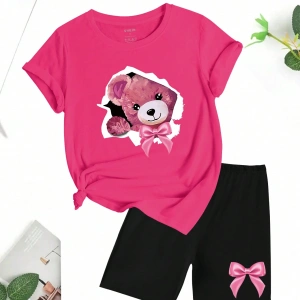 Kadın 2Lİ TAKIM OVERSİZE Trend T-shirt Şort Model 5042
