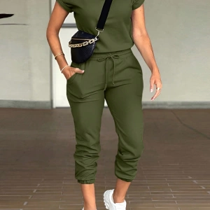 Kadın 2Lİ TAKIM OVERSİZE Trend T-shirt Şort Model 5043