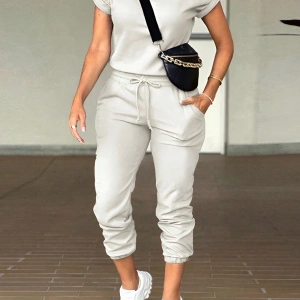 Kadın 2Lİ TAKIM OVERSİZE Trend T-shirt Şort Model 5043
