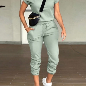 Kadın 2Lİ TAKIM OVERSİZE Trend T-shirt Şort Model 5043