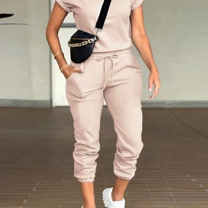 Kadın 2Lİ TAKIM OVERSİZE Trend T-shirt Şort Model 5043