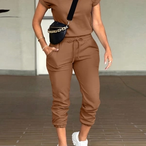 Kadın 2Lİ TAKIM OVERSİZE Trend T-shirt Şort Model 5043