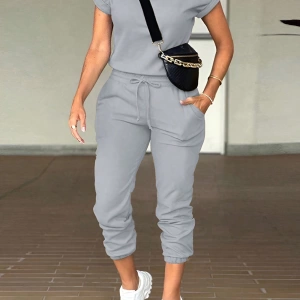 Kadın 2Lİ TAKIM OVERSİZE Trend T-shirt Şort Model 5043