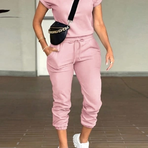 Kadın 2Lİ TAKIM OVERSİZE Trend T-shirt Şort Model 5043