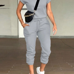 Kadın 2Lİ TAKIM OVERSİZE Trend T-shirt Şort Model 5043