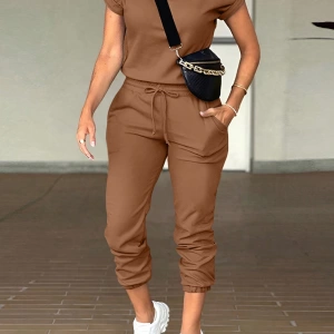 Kadın 2Lİ TAKIM OVERSİZE Trend T-shirt Şort Model 5043