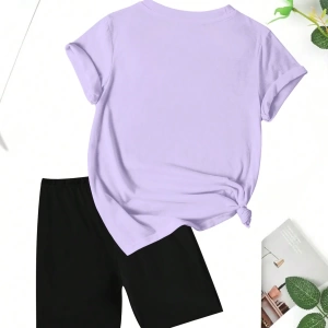 Kadın 2Lİ TAKIM OVERSİZE Trend T-shirt Şort Model 5045