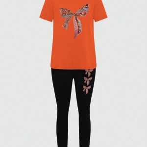 Kadın 2Lİ TAKIM OVERSİZE Trend T-shirt Şort Model 5047