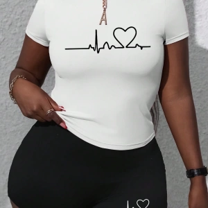 Kadın 2Lİ TAKIM OVERSİZE Trend T-shirt Şort Model 5048