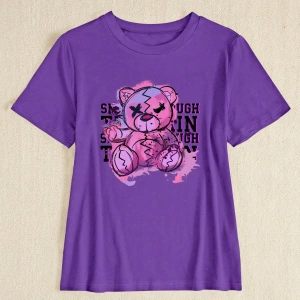 Kadın 2Lİ TAKIM OVERSİZE Trend T-shirt Şort Model 5052