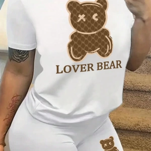 Kadın 2Lİ TAKIM OVERSİZE Trend T-shirt Şort Model 5055