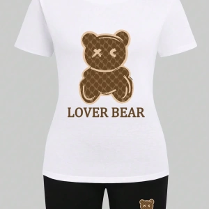 Kadın 2Lİ TAKIM OVERSİZE Trend T-shirt Şort Model 5055