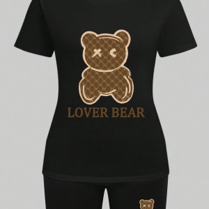 Kadın 2Lİ TAKIM OVERSİZE Trend T-shirt Şort Model 5055