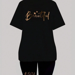 Kadın 2Lİ TAKIM OVERSİZE Trend T-shirt Şort Model 5058