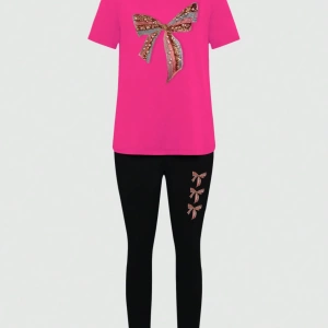 Kadın 2Lİ TAKIM OVERSİZE Trend T-shirt Şort Model 5060
