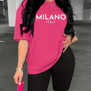 Kadın 2Lİ TAKIM OVERSİZE Trend T-shirt Şort Model 5061