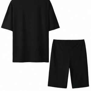 Kadın 2Lİ TAKIM OVERSİZE Trend T-shirt Şort Model 5061