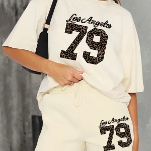 Kadın 2Lİ TAKIM OVERSİZE Trend T-shirt Şort Model 5062
