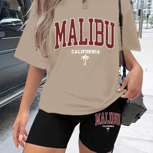 Kadın 2Lİ TAKIM OVERSİZE Trend T-shirt Şort Model 5064