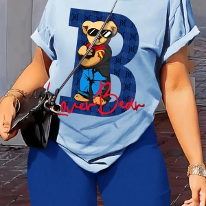 Kadın 2Lİ TAKIM OVERSİZE Trend T-shirt Şort Model 5068