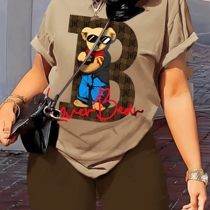 Kadın 2Lİ TAKIM OVERSİZE Trend T-shirt Şort Model 5068