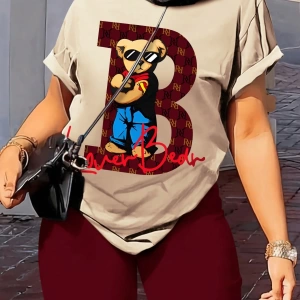 Kadın 2Lİ TAKIM OVERSİZE Trend T-shirt Şort Model 5068