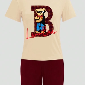 Kadın 2Lİ TAKIM OVERSİZE Trend T-shirt Şort Model 5068