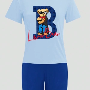 Kadın 2Lİ TAKIM OVERSİZE Trend T-shirt Şort Model 5068