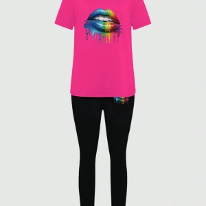 Kadın 2Lİ TAKIM OVERSİZE Trend T-shirt Şort Model 5069