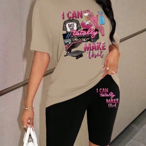 Kadın 2Lİ TAKIM OVERSİZE Trend T-shirt Şort Model 5070