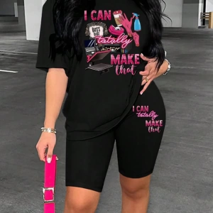 Kadın 2Lİ TAKIM OVERSİZE Trend T-shirt Şort Model 5070