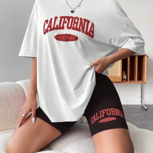 Kadın 2Lİ TAKIM OVERSİZE Trend T-shirt Şort Model 5074