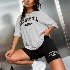 Kadın 2Lİ TAKIM OVERSİZE Trend T-shirt Şort Model 5076