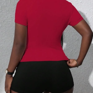 Kadın 2Lİ TAKIM OVERSİZE Trend T-shirt Şort Model 5077