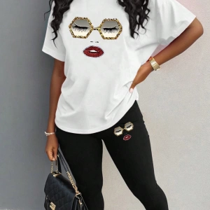 Kadın 2Lİ TAKIM OVERSİZE Trend T-shirt Şort Model 5081
