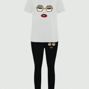 Kadın 2Lİ TAKIM OVERSİZE Trend T-shirt Şort Model 5081