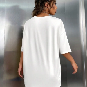 Kadın 2Lİ TAKIM OVERSİZE Trend T-shirt Şort Model 5084