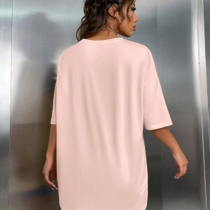 Kadın 2Lİ TAKIM OVERSİZE Trend T-shirt Şort Model 5084
