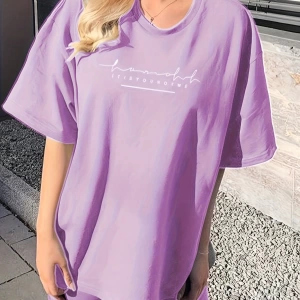 Kadın 2Lİ TAKIM OVERSİZE Trend T-shirt Şort Model 5085