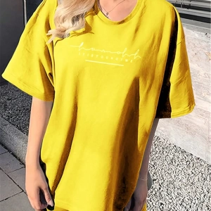 Kadın 2Lİ TAKIM OVERSİZE Trend T-shirt Şort Model 5085