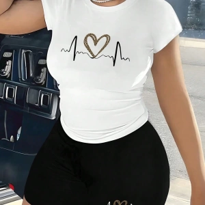 Kadın 2Lİ TAKIM OVERSİZE Trend T-shirt Şort Model 5092