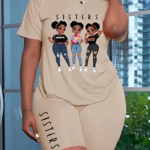 Kadın 2Lİ TAKIM OVERSİZE Trend T-shirt Şort Model 5095
