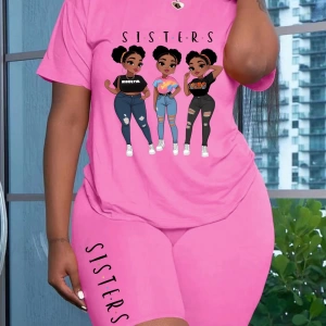 Kadın 2Lİ TAKIM OVERSİZE Trend T-shirt Şort Model 5095
