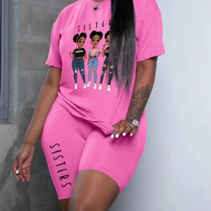 Kadın 2Lİ TAKIM OVERSİZE Trend T-shirt Şort Model 5095