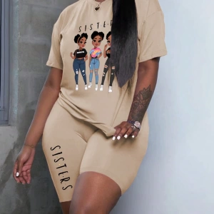 Kadın 2Lİ TAKIM OVERSİZE Trend T-shirt Şort Model 5095