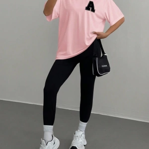 Kadın 2Lİ TAKIM OVERSİZE Trend T-shirt Şort Model 5098