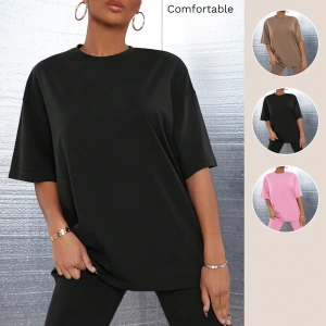 Kadın 2Lİ TAKIM OVERSİZE Trend T-shirt Şort Model 5100