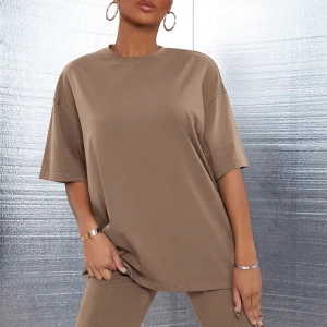 Kadın 2Lİ TAKIM OVERSİZE Trend T-shirt Şort Model 5100